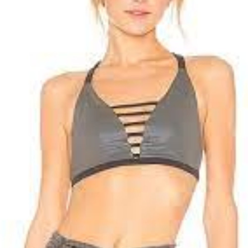 Body Language Simone Reversible Sports Bra NWT Pearl/GunMetal - Picture 9 of 11